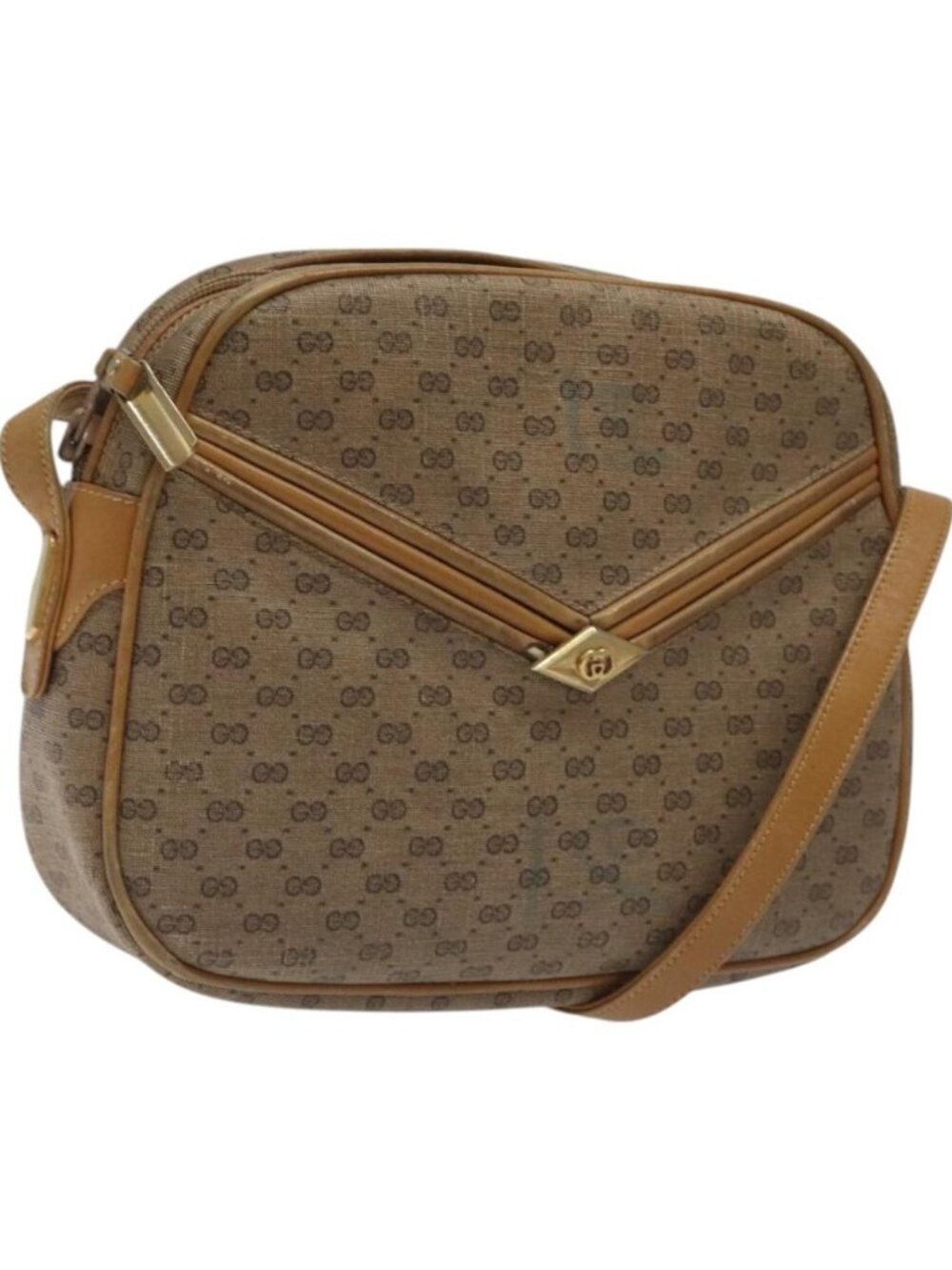 GUCCI Micro GG Supreme Shoulder Bag PVC Beige